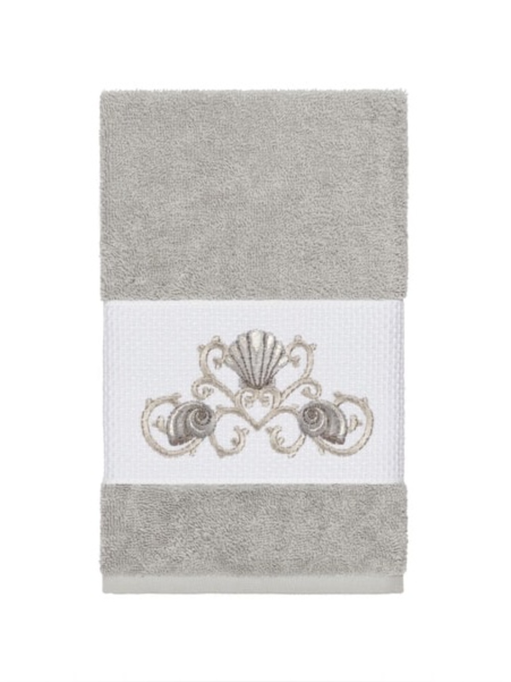 Two Hand Towels Authentic Hotel and Spa Turkish Cotton Shells Embroidered